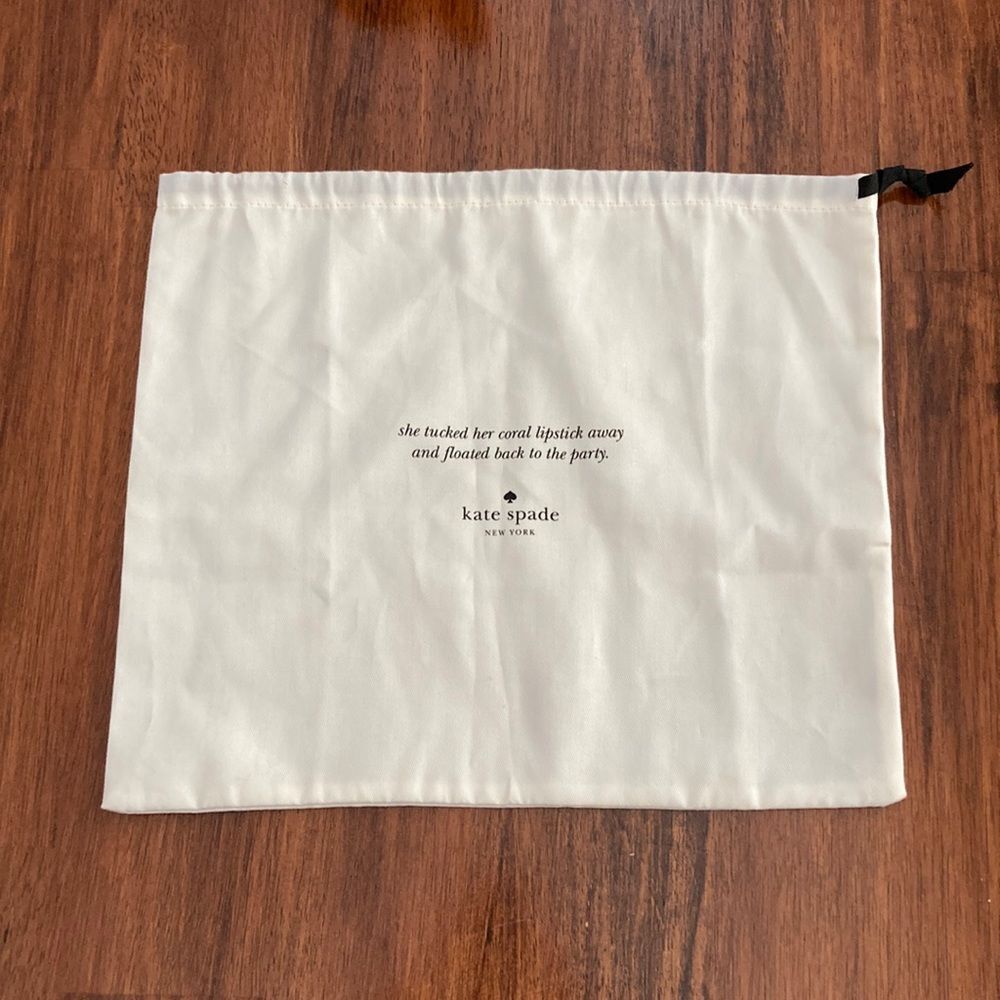 Kate Spade Dust Bag Storage Bag Slip Silky 11.75” x 13.75” White Like New